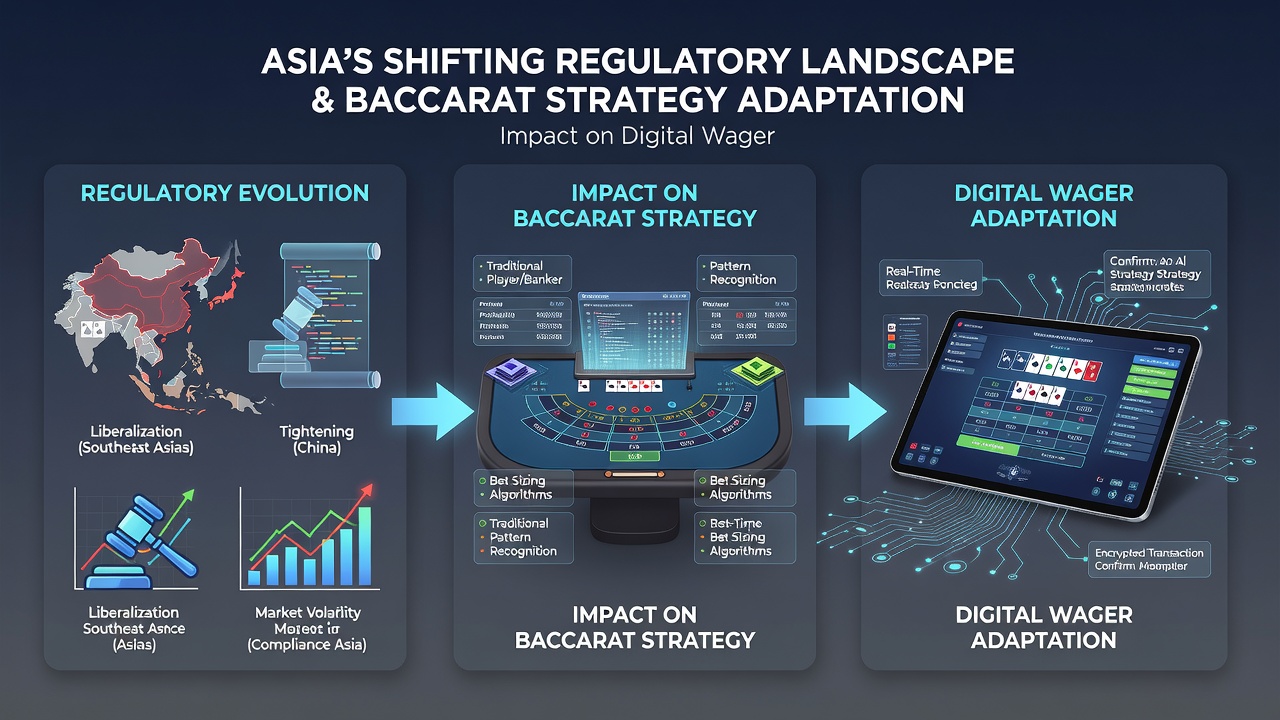 Digital baccarat screen displaying regulatory compliance indicators and adjusted betting controls
