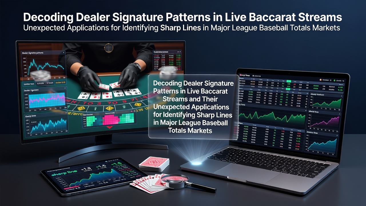 Live baccarat dealer handling cards during a streamed game with visible table patterns and timing markers