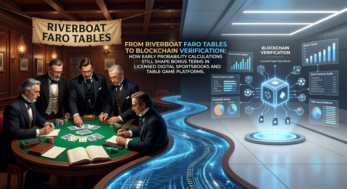 Historical illustration of a 19th century Mississippi riverboat faro table with players gathered around the layout and dealing box