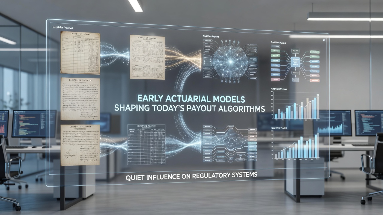 Modern server racks and data visualization screens showing payout distribution graphs in a licensed digital gaming facility