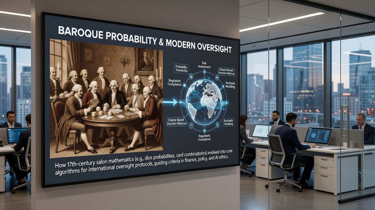 Modern regulatory review meeting with digital wagering compliance documents and probability charts
