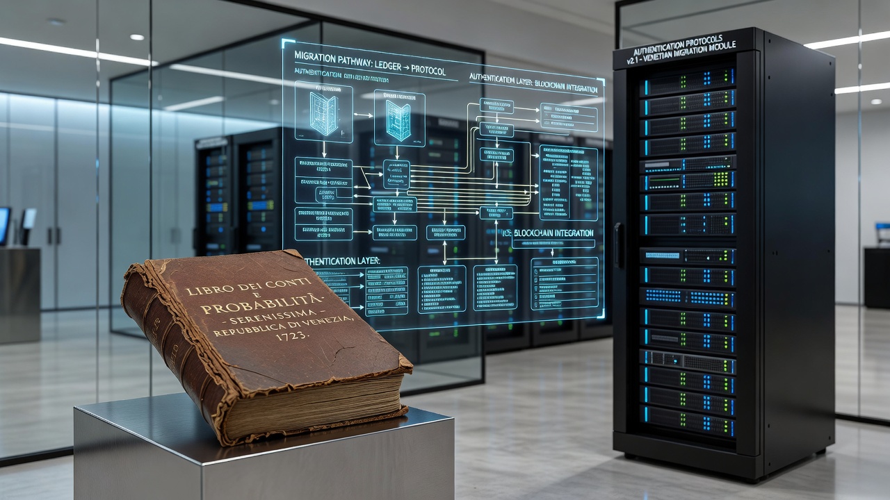 Digital interface showing authentication protocols that reference historical probability ledger concepts for reward verification